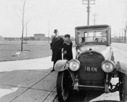 1922 Henry and Clara Ford at purchase of Lincoln